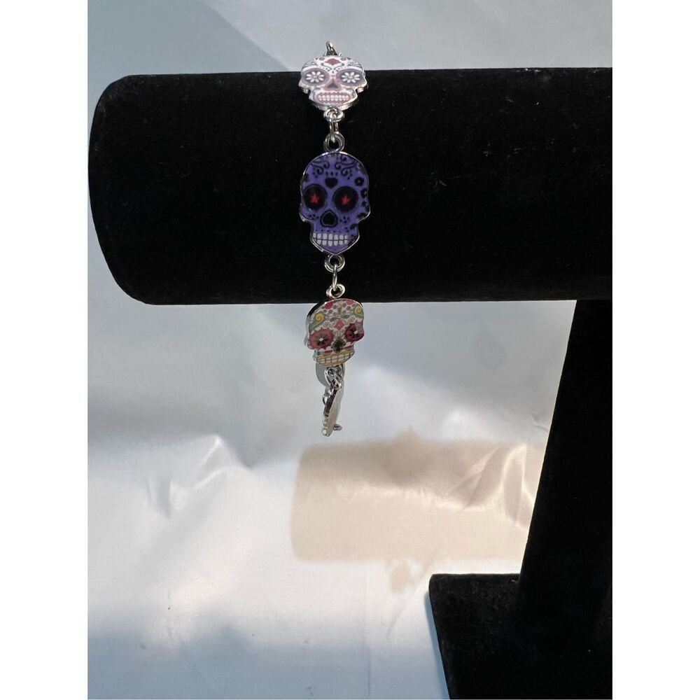 Various Sugar Skulls Chain Bracelet